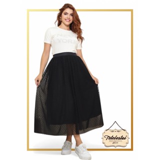 TETELESTAI - SAI MIDI GODE TULE POA MODA EVANGELICA em Oferta na Shopee