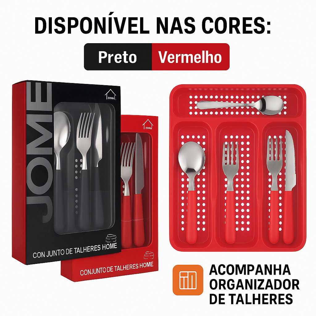 Conjunto Faqueiro 17 Peças Porta Talher Organizador Design Moderno Alta Qualidade