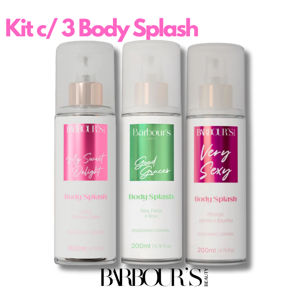 Kit 3 Body Splash Feminino Barbour’s Beauty 200ml – Perfume Feminino com Alta Fixação em Oferta na Shopee