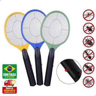 Mata Mosquito Raquete Elétrica Recarregável Bivolt Forte e Segura Contra Insetos