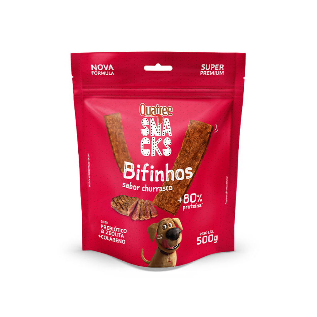 Petisco Quatree Snacks Bifinhos Churrasco 500 g
