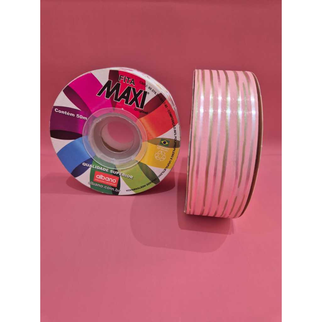 Fita Maxi Line 32mmx100m Rosa Balé em Oferta na Shopee