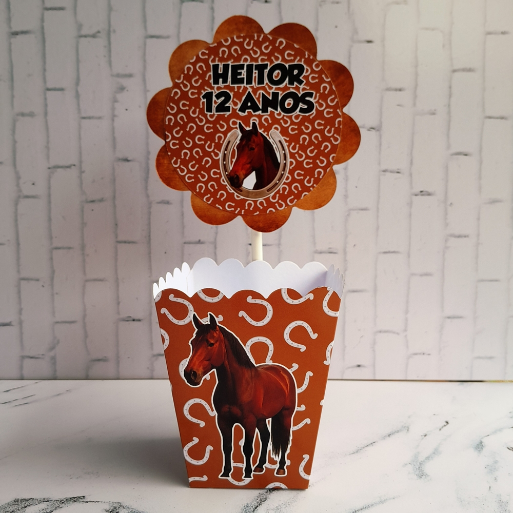PEGUE E MONTE Enfeite de Mesa, Centro de Mesa, Cachepô, Cachepot PEQUENO Personalizado CAVALOS HARAS COUNTRY COWBOY