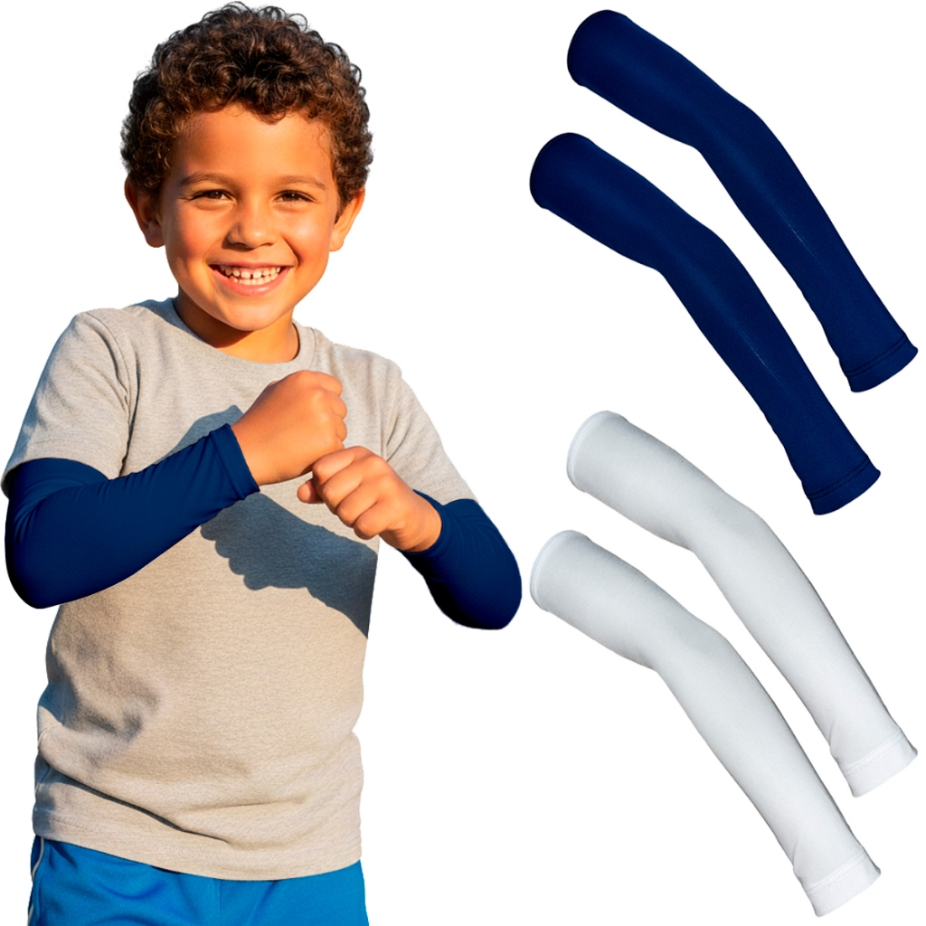 Kit 2 Manguito Manga Infantil Elástico Futebol Soccer Pulso