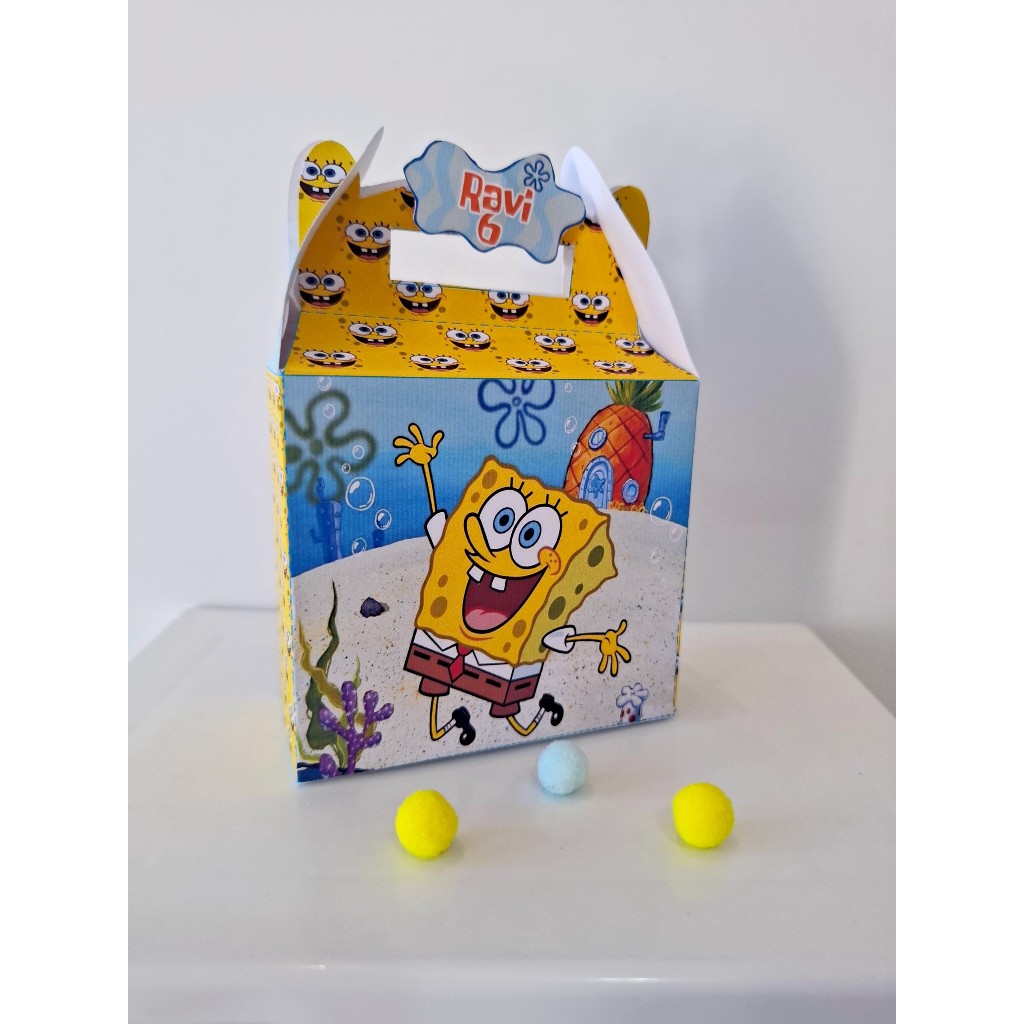 Caixa Maleta Bob Esponja | Personalizada | Maletinha | Lembrancinha de Festa | Aniversário |