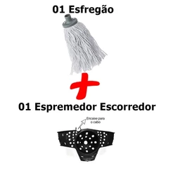 Kit Esfregão Refil Mop Rosca + Espremedor Escorredor Mop Esfregão - ENVIO IMEDIATO