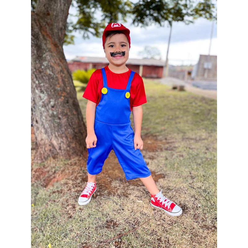 Fantasia Infantil Super Mario Bros com Boina