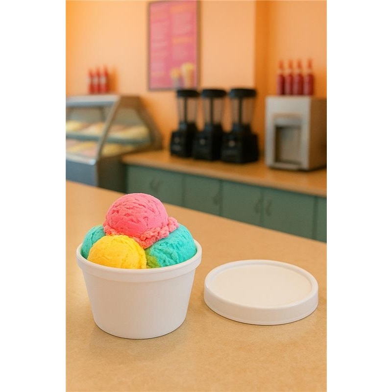 Pote Térmico Cumbuca Isopor 300ml C/tampa para Sorvetes Açai Sopas Caldos  - 50 Unidades