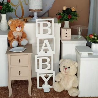 Torre BABY Chá de Bebê e Revelação MDF 6mm 90cm Altura!Fica em Pé!APRONTA ENTREGA!! em Oferta na Shopee