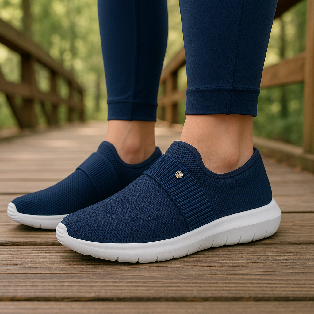 Tênis Slip On Feminino Estilo Meia Super Leve e Confortável com Solado em EVA Macio Antiderrapante