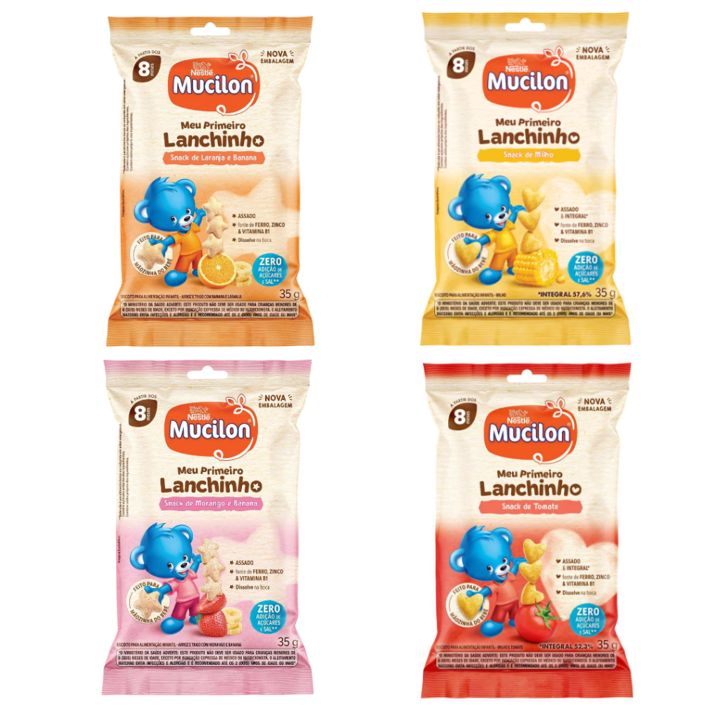 Kit 4 Mucilon Meu Primeiro Lanchinho - 8 meses - Nestlé