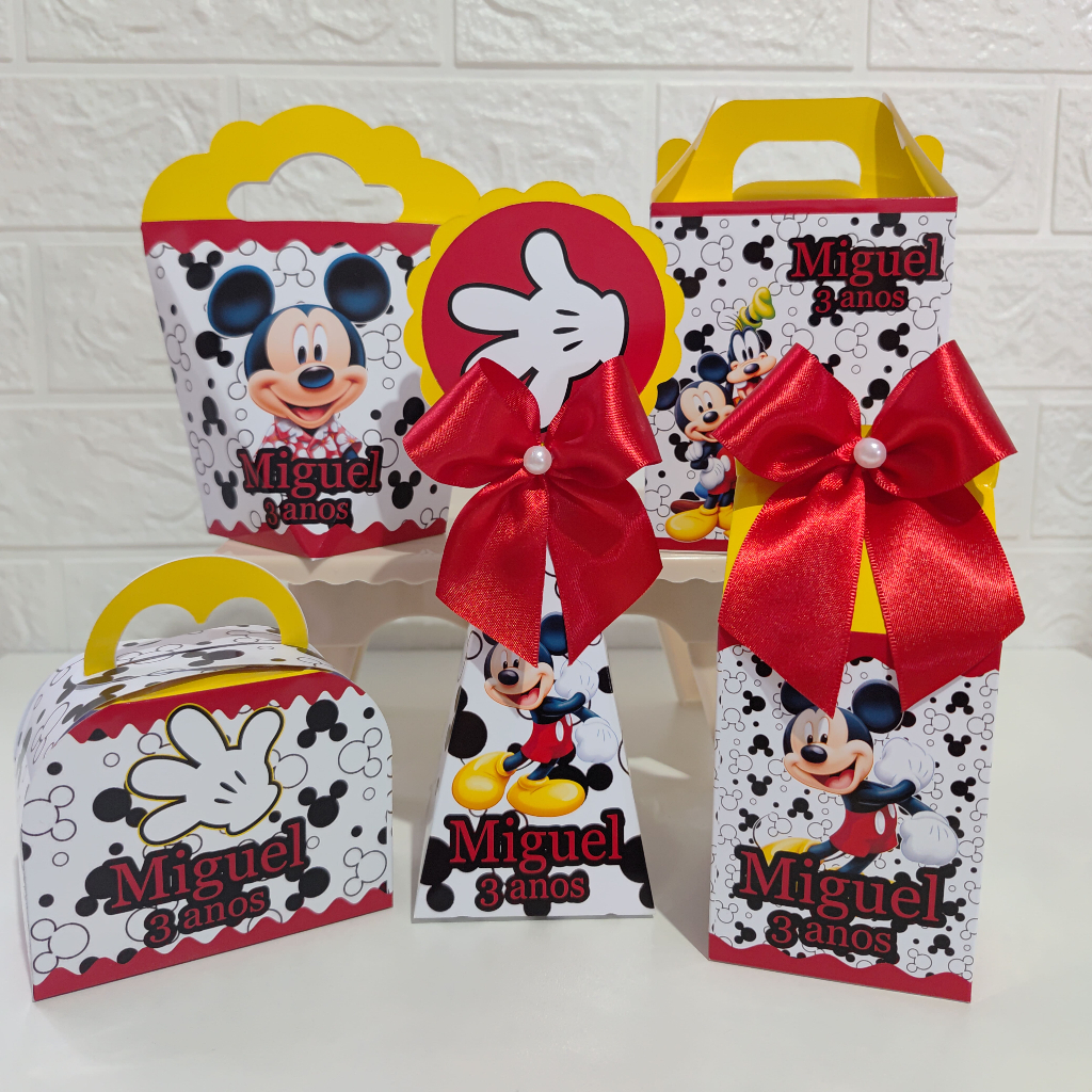 Kit Personalizados Mickey Mouse Kit Festa Caixinhas Personalizadas Lembrancinha Mimos Aniversário