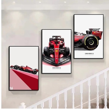 Quadros decorativos 20X30 Carros Fórmula 1 Ferrari (3 peças) 20X30