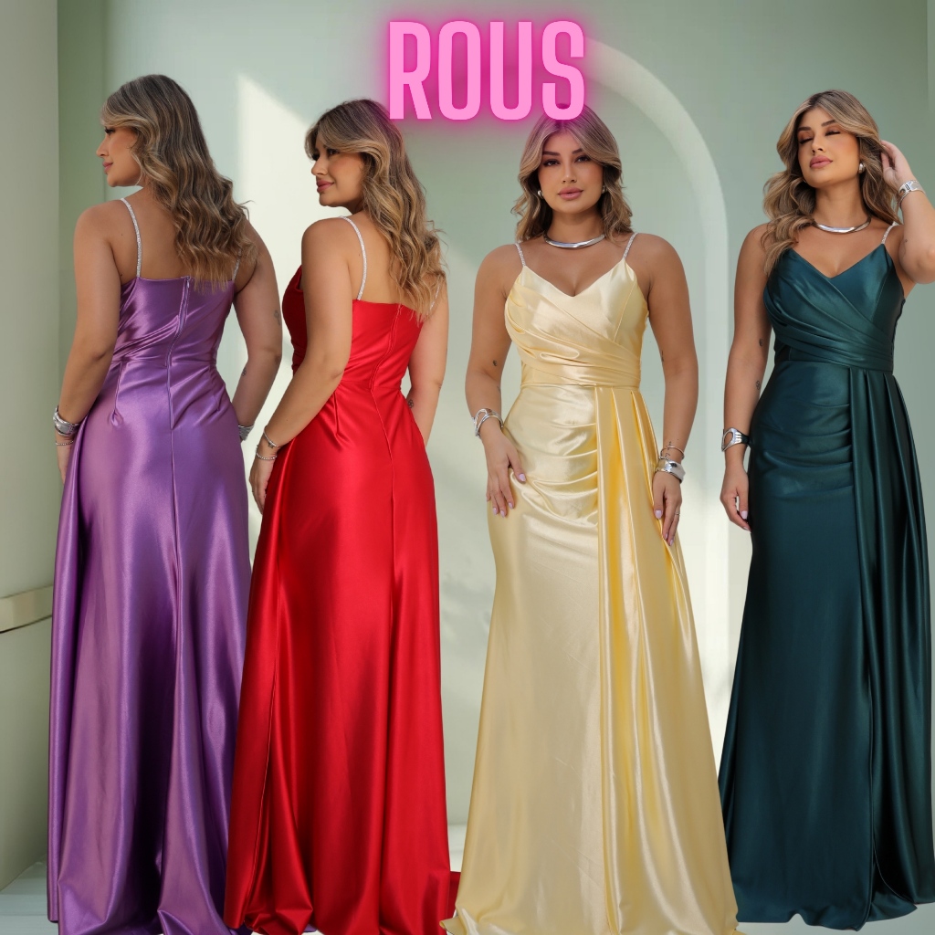 Vestido feminino Glamouroso para Casamentos e Formaturas