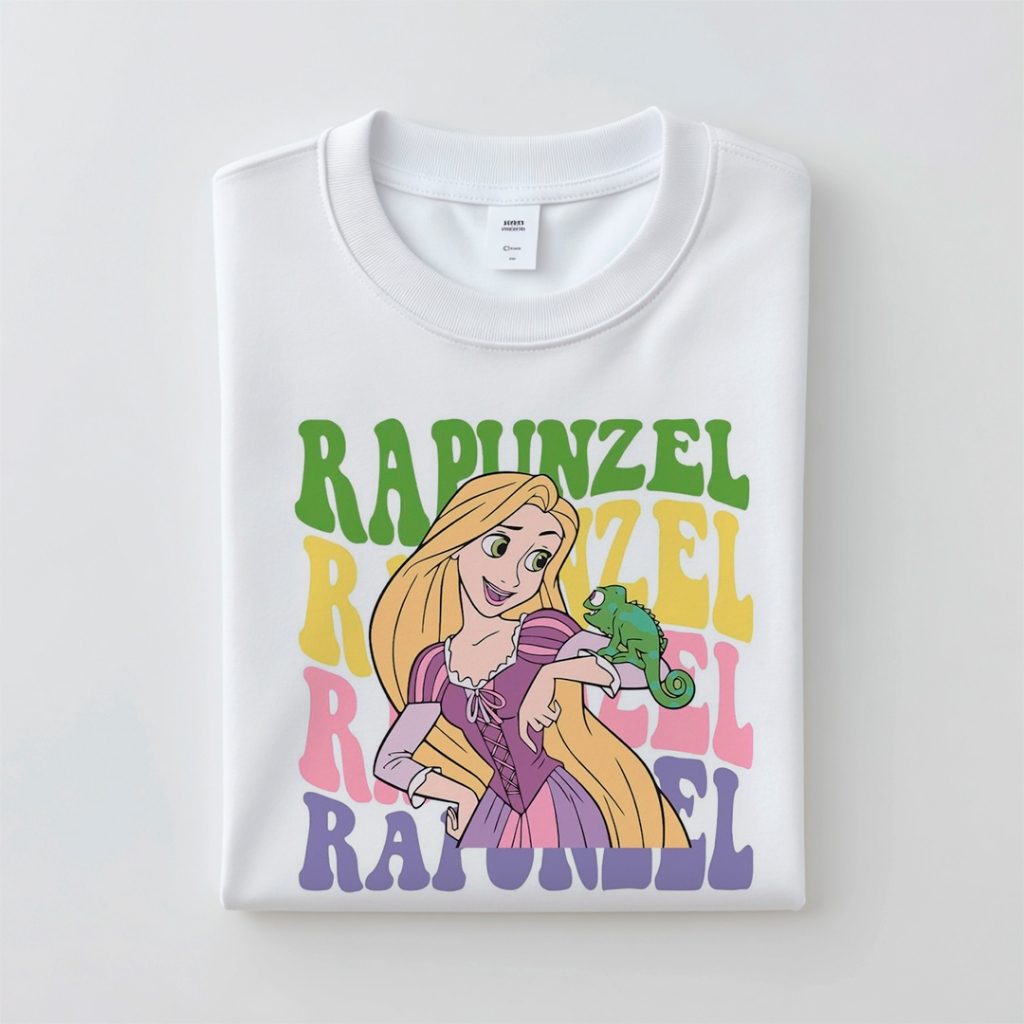 Camiseta Rapunzel Enrolados Disney Camisa Feminina Estampada Fã de Contos de Fadas Moda Disney