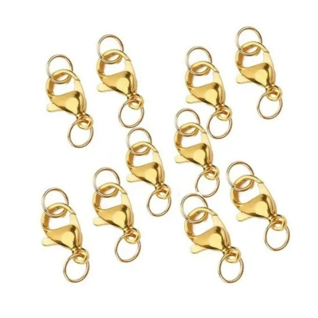Fechos Lagosta 14mm+ Argola Metal Para Pulseira 10/25/50