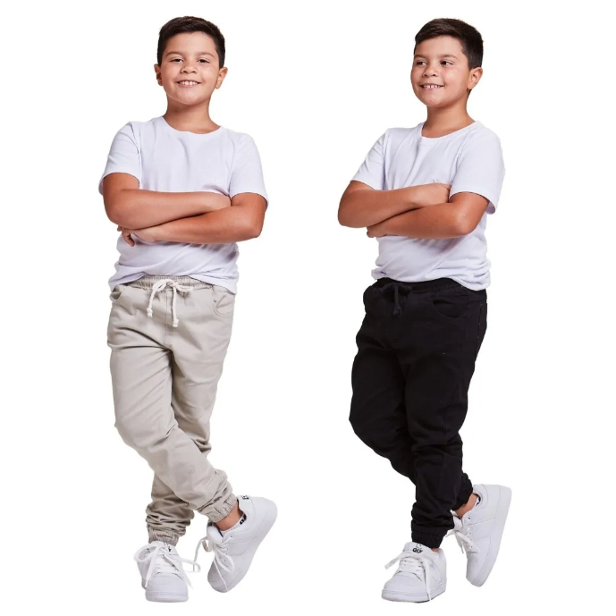 Kit 2 Calças Jogger para Meninos Conforto e Estilo Tamanho 4 ao 16