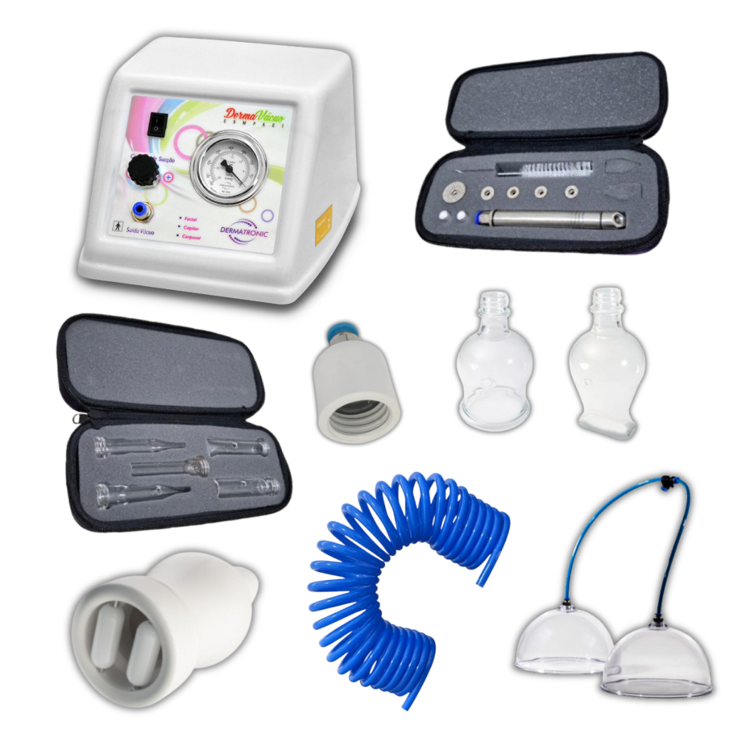 Aparelho Vacuoterapia Endermo Kit Pump Up Peeling Diamante + Estojo p/ proteção dos acessórios
