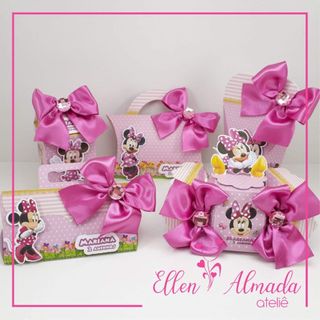 Caixas Personalizadas Minnie Rosa-Lembrancinha Minnie Rosa-Kit Festa Minnie Rosa-Lembrancinha Minnie