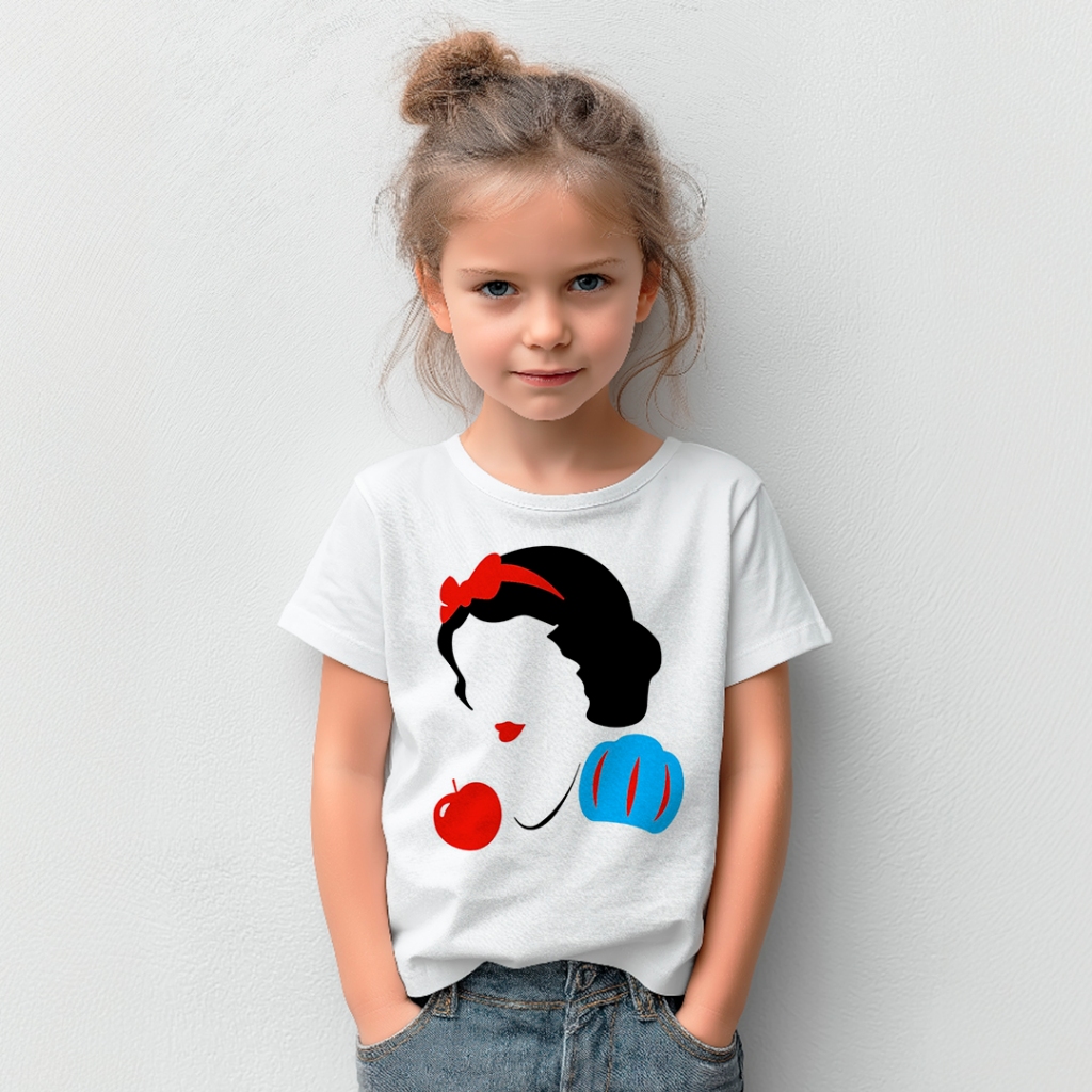 Camiseta Branca de Neve Disney Princesa Clássica Vintage Feminina Estampa Criativa Moda Geek