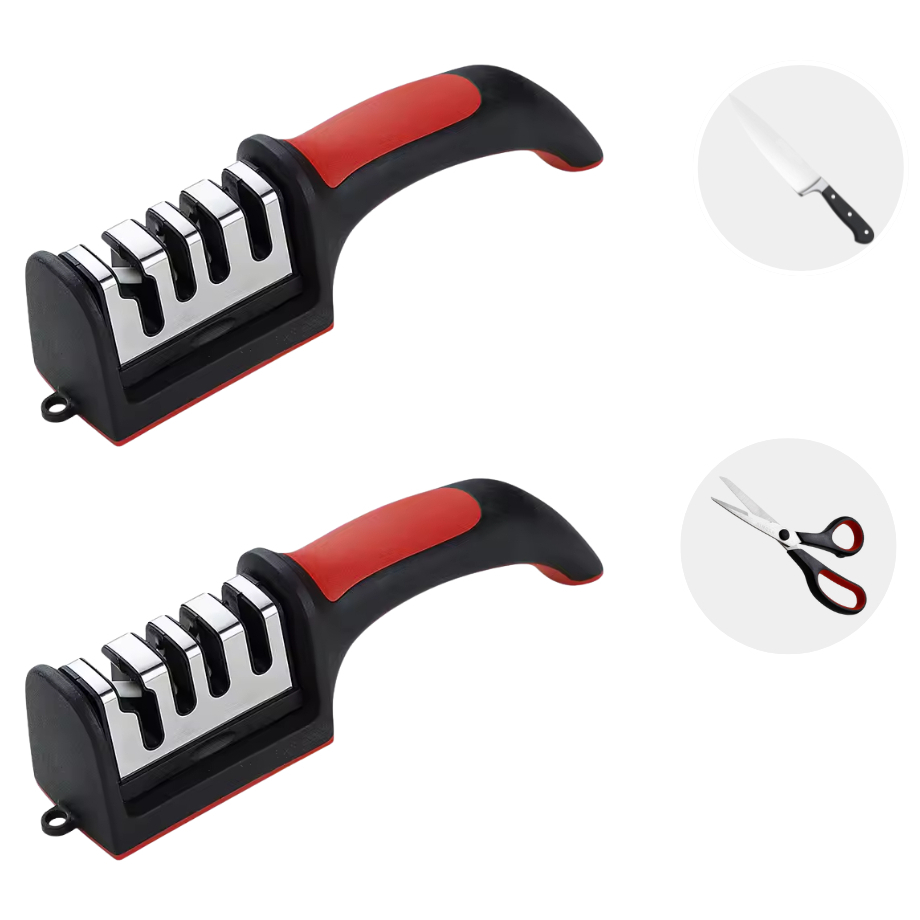 Kit 2 Amolador Afiador de Facas e Tesouras 4 Estágios em Aço Inox em Oferta na Shopee