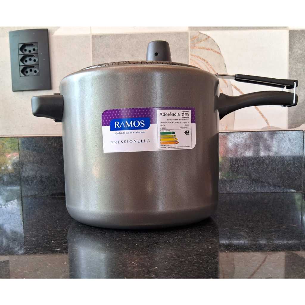 PANELA DE PRESSÃO 7 LITROS ANTIADERENTE- ALUMINIO RAMOS -SELO INMETRO-A- ENVIO IMEDIATO-