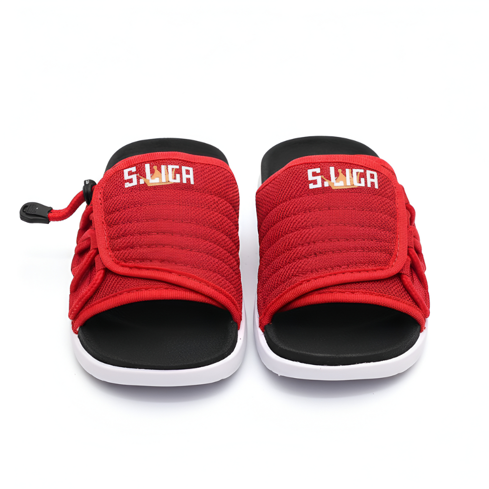 Chinelo Sandália Infantil Criança Slide Assuna 2.0 Vermelho e Preto - Moda Verão