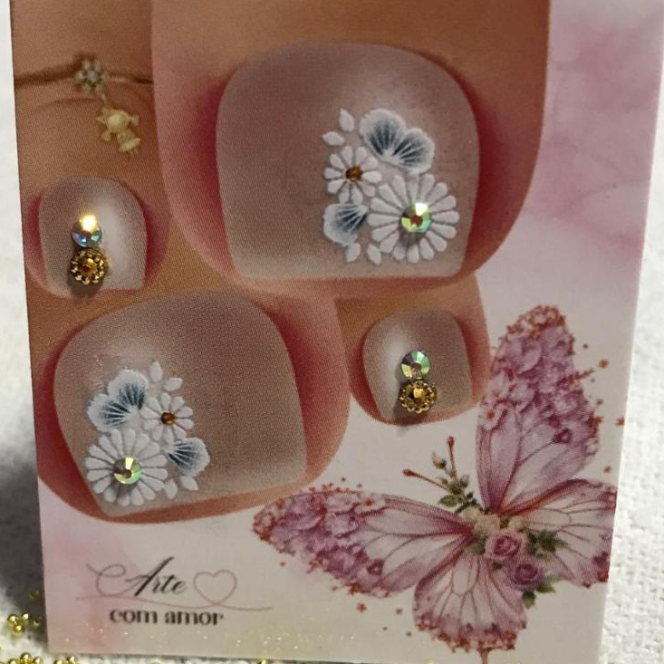 Adesivos 3D para Unhas – Kit Completo com 10 Pares de Puro Estilo!💅🌸