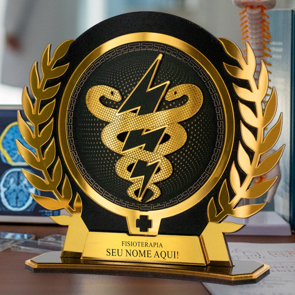 NOVO Símbolo de Fisioterapia em ACRÍLICO e MDF  Personalizada para fisioterapeutas, estudantes