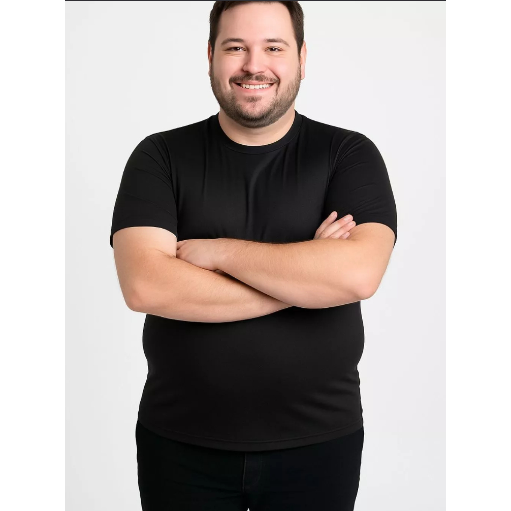Camiseta Plus Size 100% Poliéster  Masculina - Treino Academia Esportes Exercícios Corrida em Oferta na Shopee
