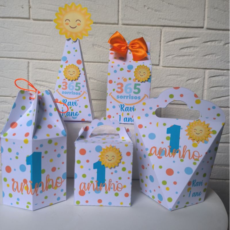 Personalizados 365 Sorrisos no PEGUE E MONTE - Kit Caixas Decoração Lembrancinhas  Aniversário Caixinhas Personalizadas
