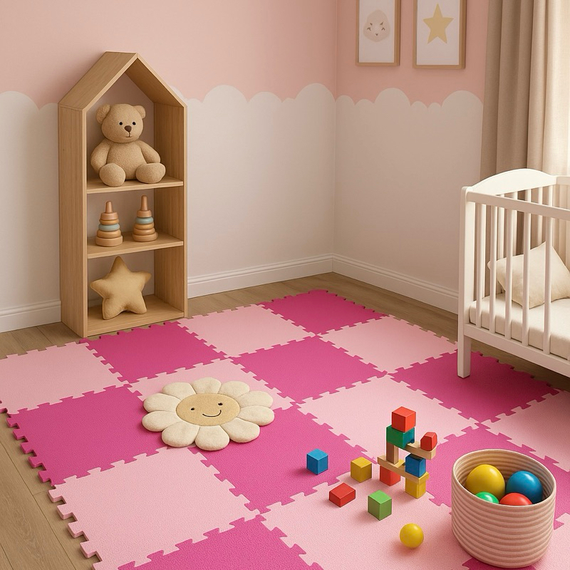 Kit 12 Tapete Tatame Eva Infantil Bebê Tons De Rosa Premium 50x50CM 1CM em Oferta na Shopee