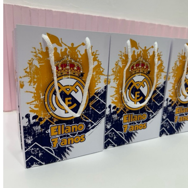 Sacola Real Madri personalizada - festa infantil - lembrancinhas infantil - Real Madri - futebol