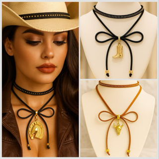 Colar chocker duplo country sertanejo vários modelos em Oferta na Shopee