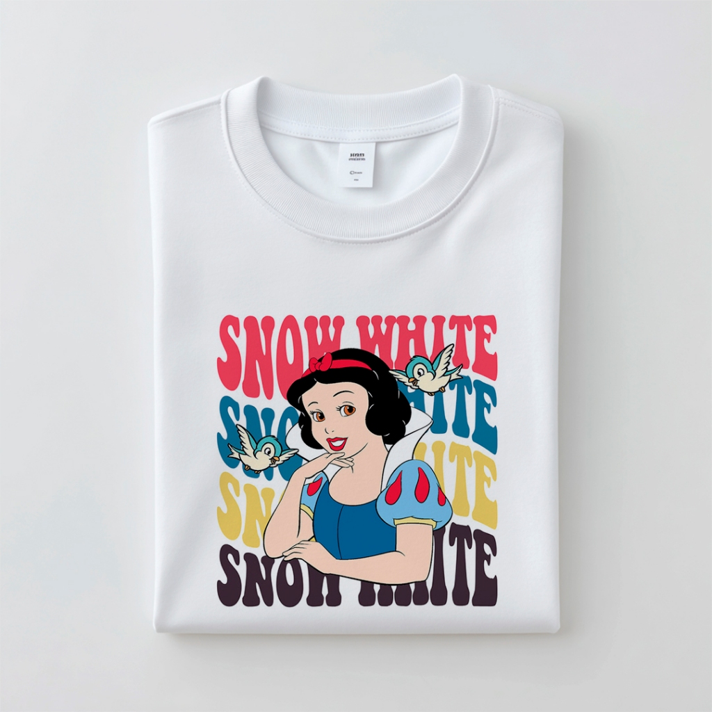 Camiseta Princesa Branca de Neve Disney Camisa Feminina Estilo Retrô Charmosa Criativa Presente