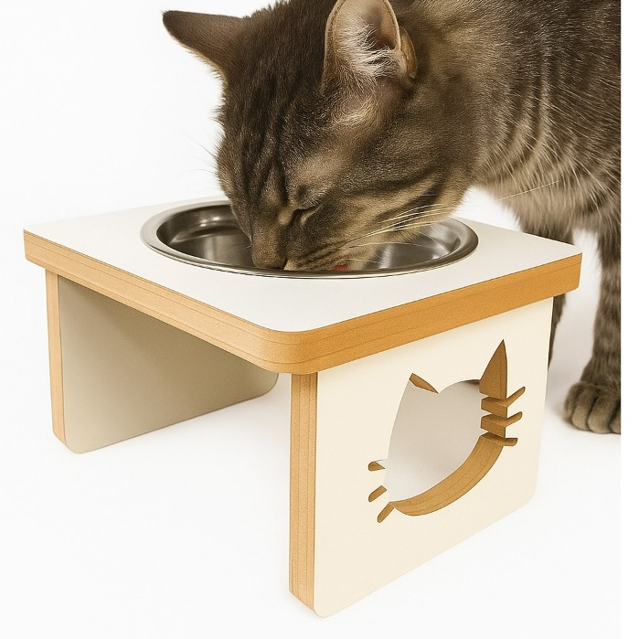 Comedouro PET MDF Unitário GATOS em Oferta na Shopee
