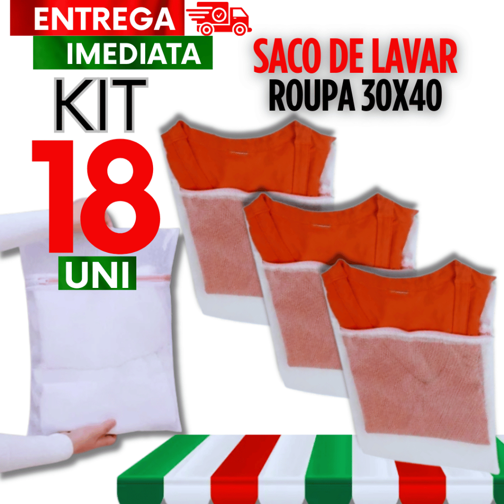 18 Peças - Sacos de Lavar Roupa 30X40 Sacos para Lavadora Maquina Roupa Delicada Intima Tanquinho