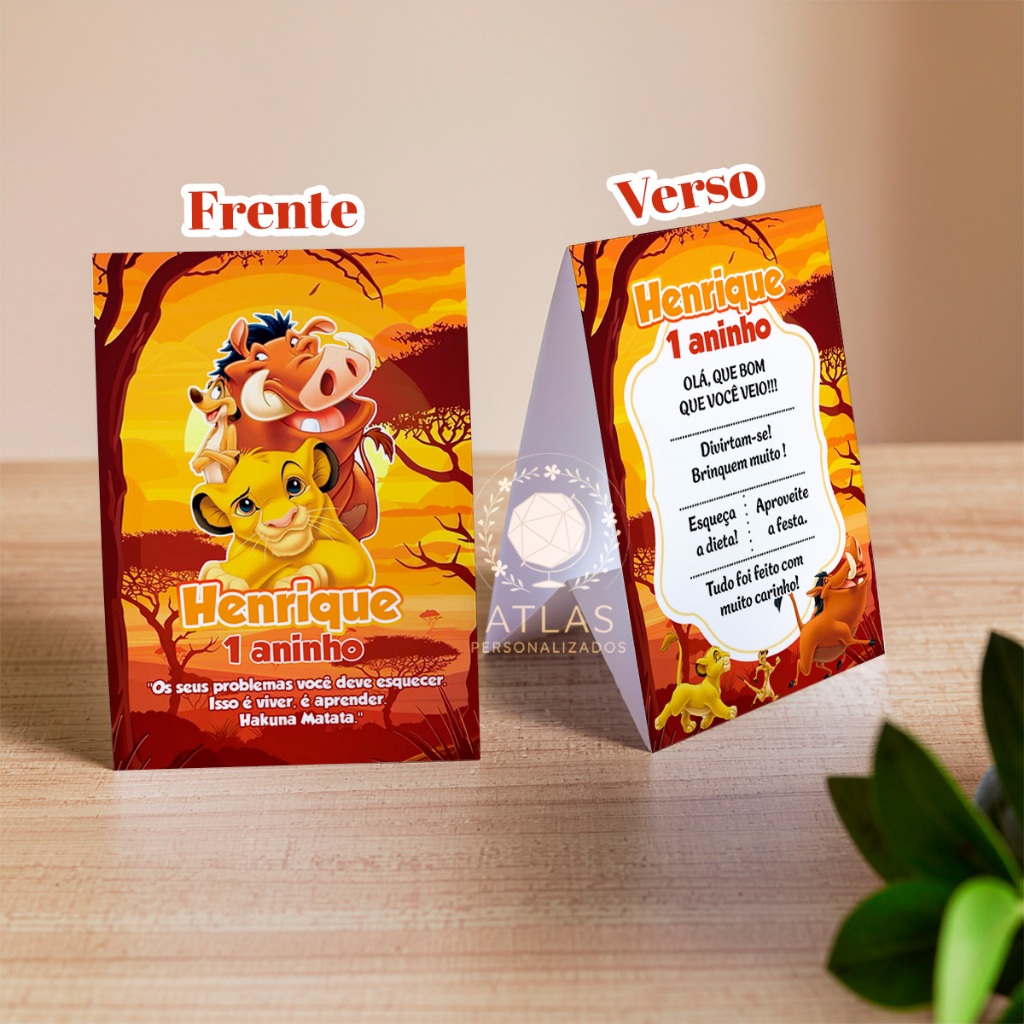 Kit Plaquinhas de agradecimento - Centro de mesa (Rei Leão) em Oferta na Shopee