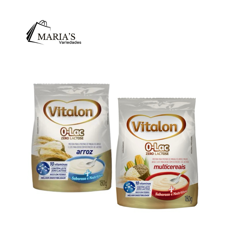 Kit 6 SACHET MINGAU VITALON ZERO LACTOSE 180g Envio imediato