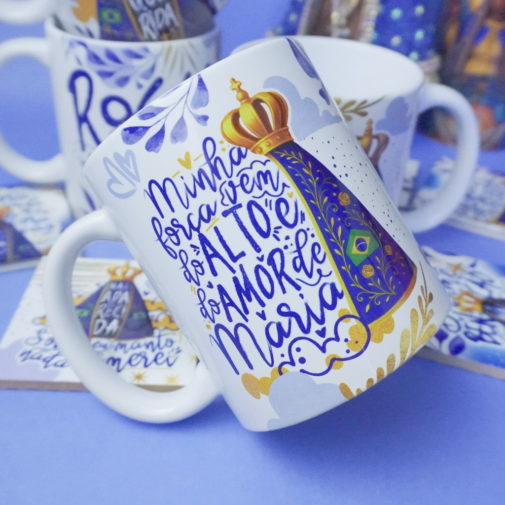 Caneca Nossa Senhora Aparecida Católica | Caneca Religiosa de Fé e Proteção, presente religioso, nossa senhora,Caneca fé