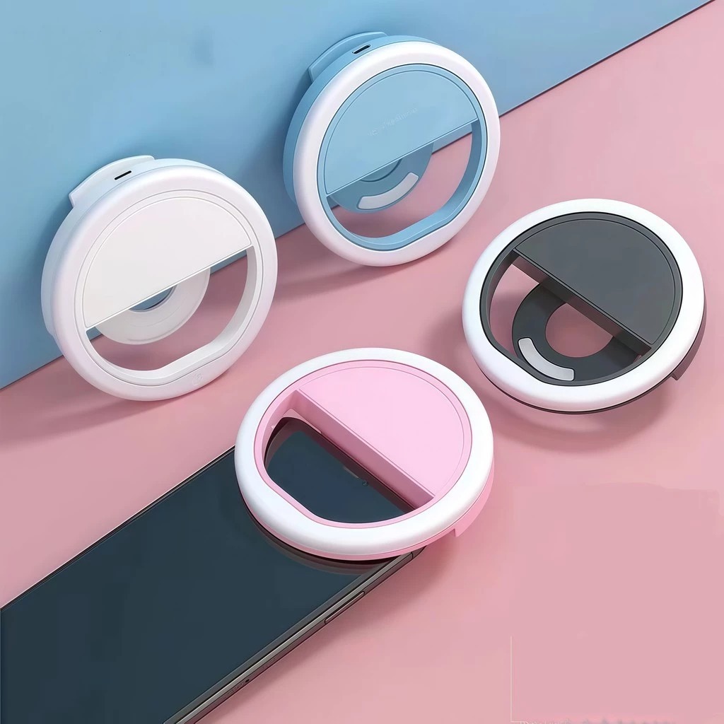 Anel Luminoso Portátil para Celular – Flash Selfie, Mini Ring Light