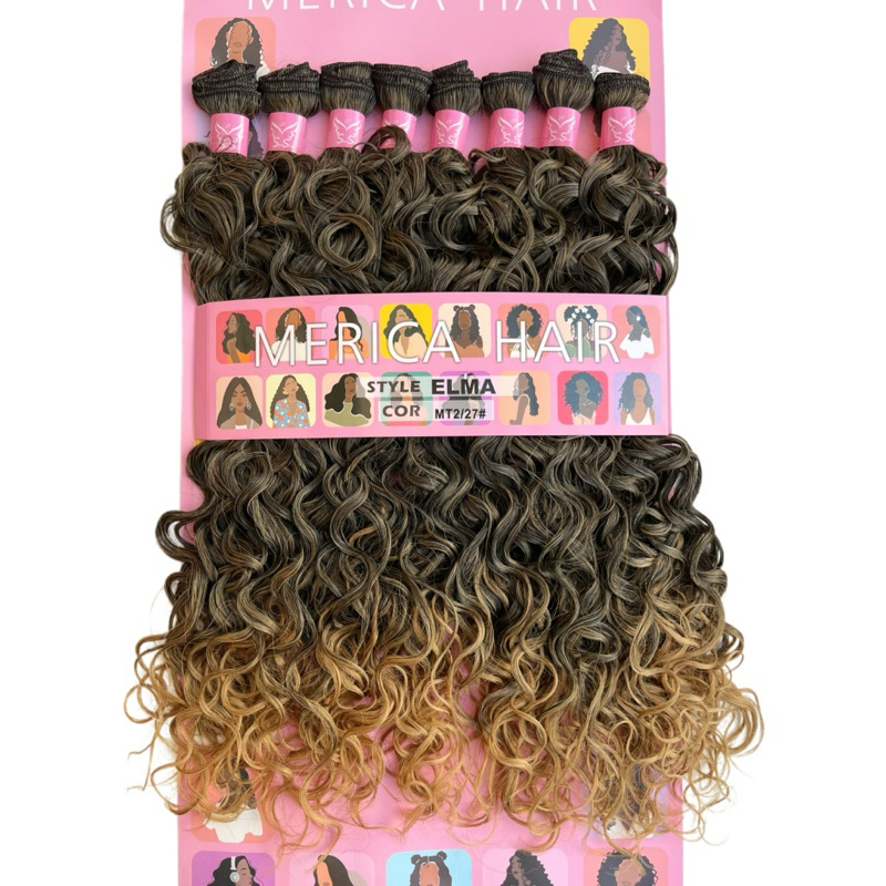 Cabelo 100% Orgânico Cacheado - Elma - Merica Hair - 280g/55cm/1pct
