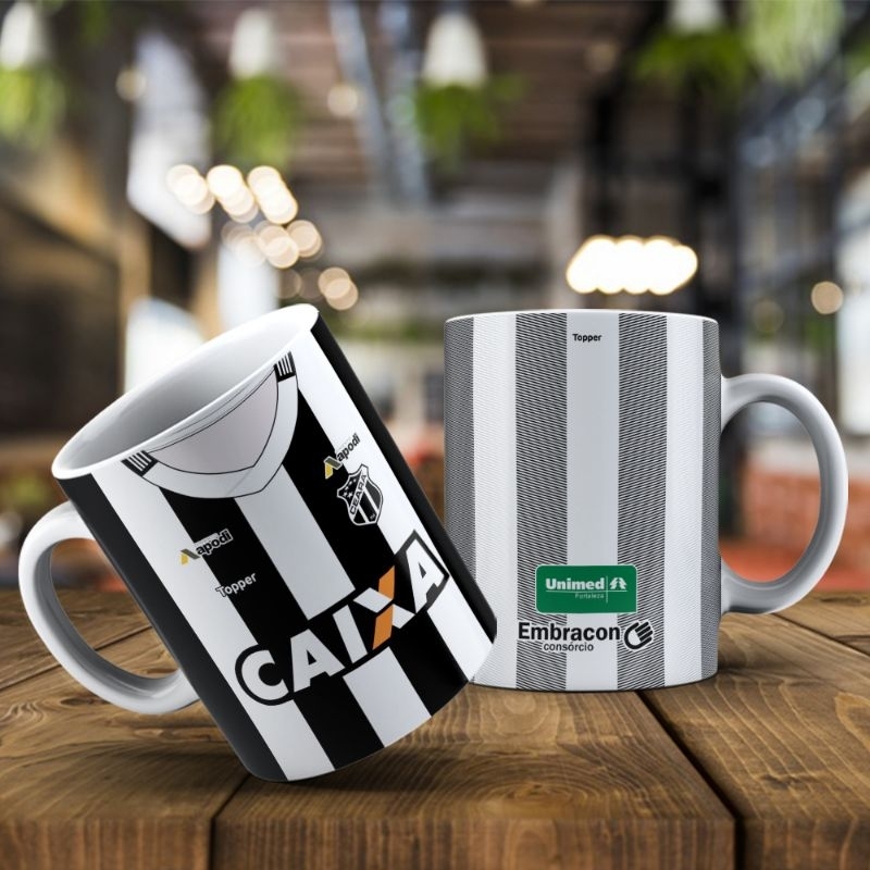 caneca porcelana branca Personalizada camisa de time Ceará