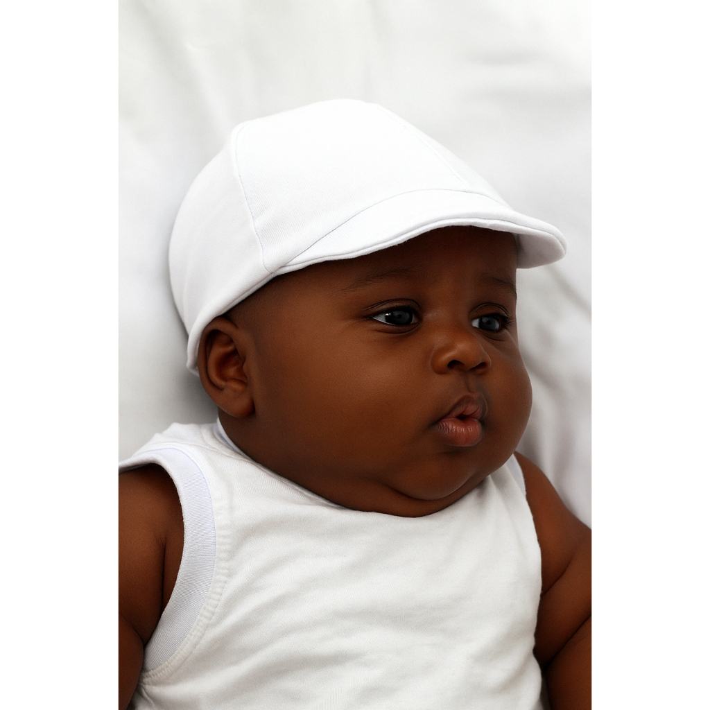 Boné Branco para Bebê Unissex Confortável