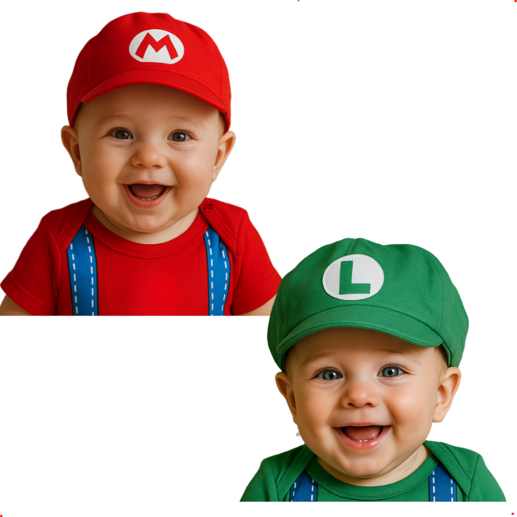 Boina Touca Bebê Super Mário Luigi Personagem Mesversário 100% algodão em Oferta na Shopee