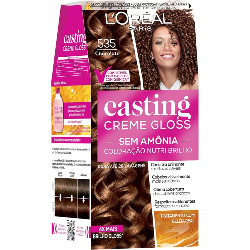 Tinta De Cabelo Casting Creme Gloss 535 Chocolate em Oferta na Shopee