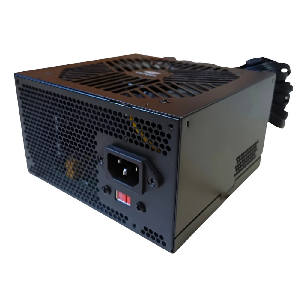 Fonte ATX C3Tech PS-500BK 500W Real Bivolt Silenciosa para PC Gamer Desktop com Proteções e Cabos Flat