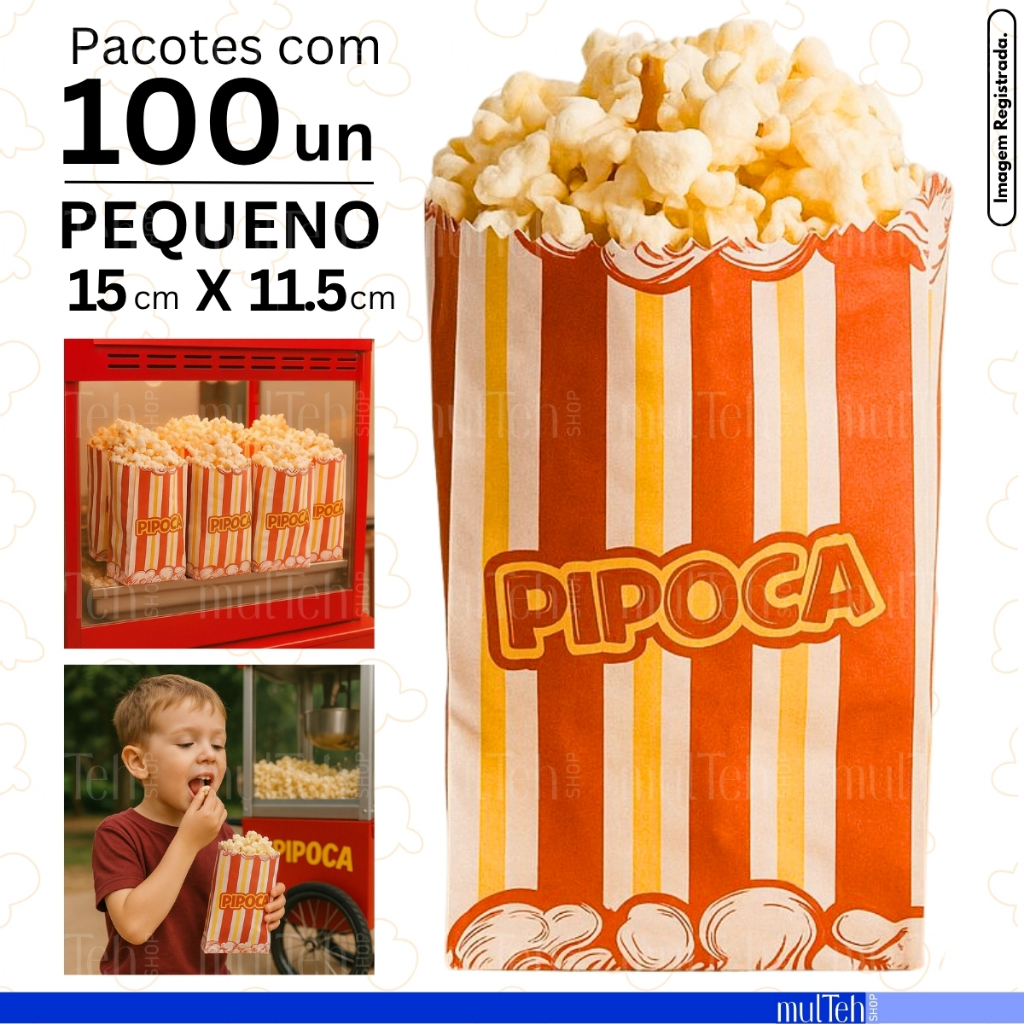 Saquinho de Pipoca Pequeno Premium Retro Classico Saco Papel Decorado Com Listras Festa Junina em Oferta na Shopee