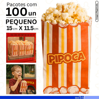 Saquinho de Pipoca Pequeno Premium Retro Classico Saco Papel Decorado Com Listras Festa Junina em Oferta na Shopee