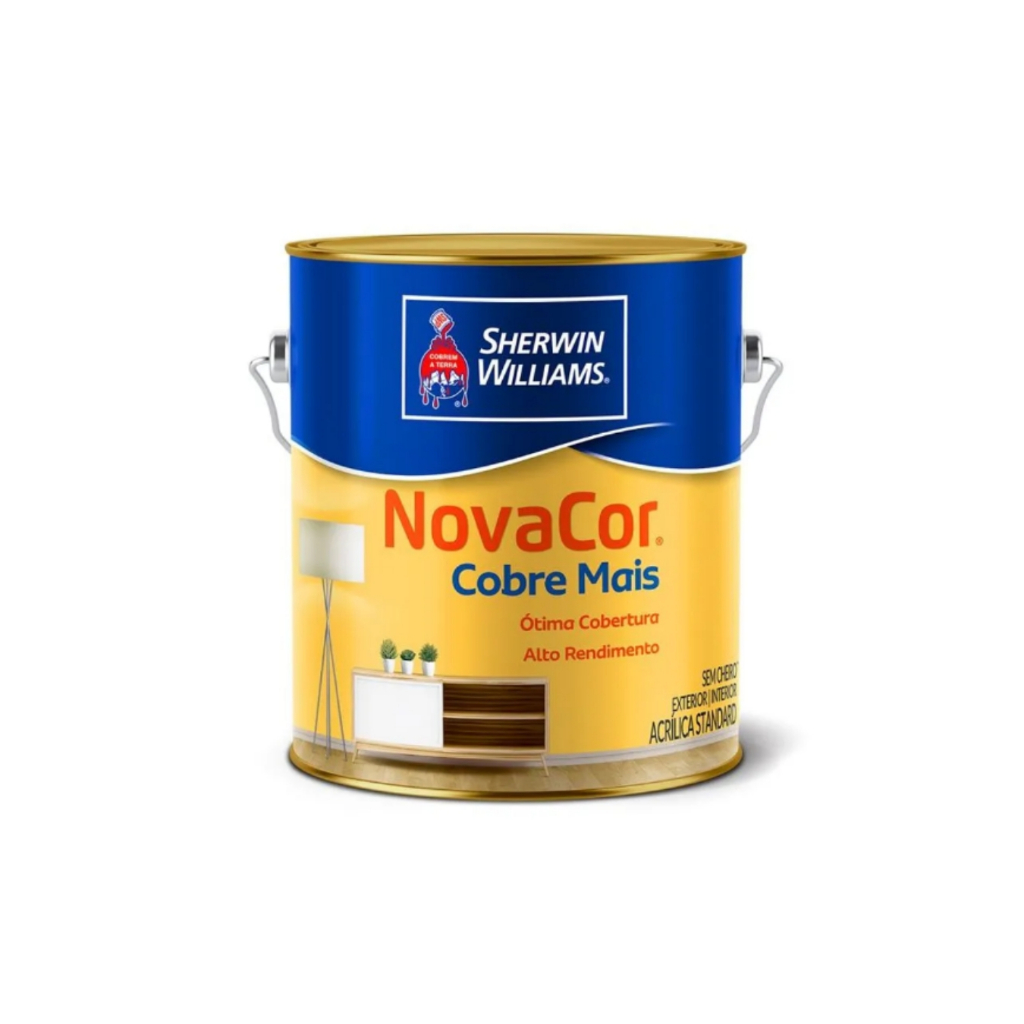 Tinta Acrilica Novacor Cobre Mais Fosco 3,6 Litros Alto Rendimento Sem Cheiro - Diversas Cores